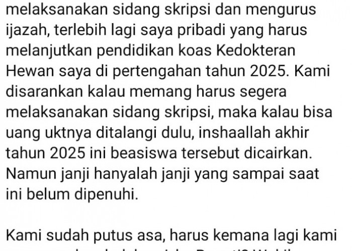 Mahasiswa Program BJB Kaur Buka Suara, Beasiswa Macet