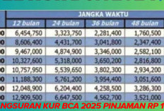 Tabel Angsuran KUR BCA 2025 Pinjaman Rp 100 Juta