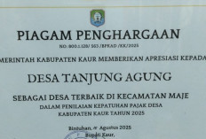Pemdes Tanjung Agung Raih Penghargaan Desa Terbaik Kepatuhan Pajak 2025