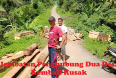 Jembatan Penghubung Dua Desa Kembali Rusak, Ini Tidak Warga