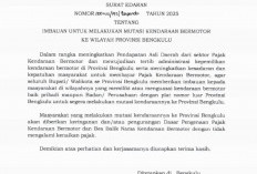 Gubernur Bengkulu Helmi Berikan Keringanan Mutasi Kendaraan 