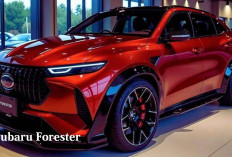 SUV Subaru Forester Tahun 2026 Dengan Lampu Depan LED Bentuk C Berorientasi di Medan Off-road