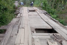 2 Tahun Jembatan Cinto Mandi Tak Diperhatikan, Lantai Jembatan Terancam Hancur Dimakan Usia