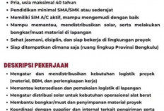 LOKER! Posisi Logistik Lapangan di PT Aksa Karya Utama Adidaya, Cabang Bengkulu Ini Kualifkasinya