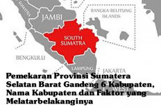 Pemekaran Provinsi Sumatera Selatan Barat Gandeng 6 Kabupaten, Nama Kabupaten dan Faktor yang Melatarbelakangi