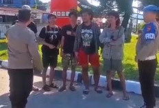 Polsek Maje Berikan Sembako untuk Komunitas Vespa di SPBU Air Numan